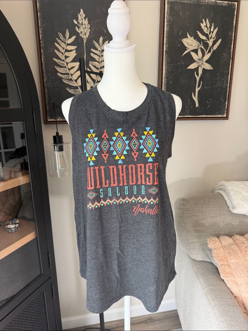 Wildhorse Saloon Nashville Women's Charcoal Graphic Tank